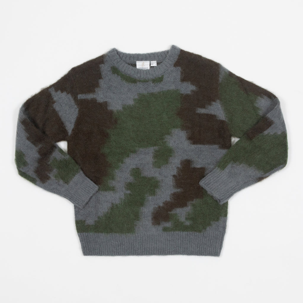 GRAMICCI Mohair Knit Sweater in JUNGLE CAMO
