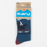 KAVU Moonwalk Orca Socks in BLUE