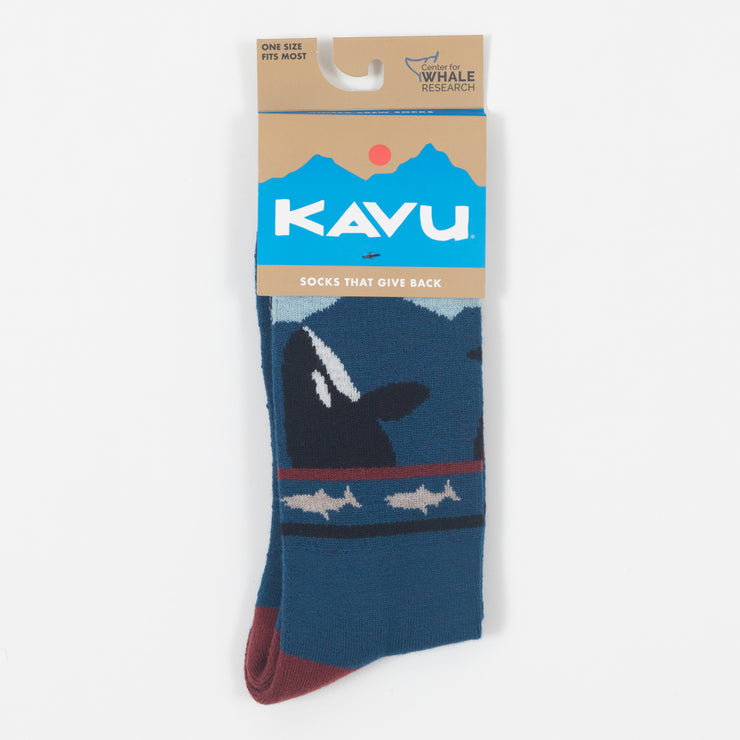 KAVU Moonwalk Orca Socks in BLUE