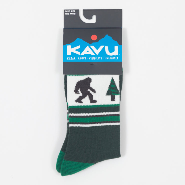 KAVU Moonwalk Sasquatch Socks in GREEN