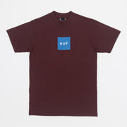 HUF Set Box Logo T-Shirt in BURGUNDY