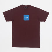 HUF Set Box Logo T-Shirt in BURGUNDY