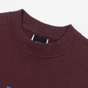 HUF Set Box Logo T-Shirt in BURGUNDY
