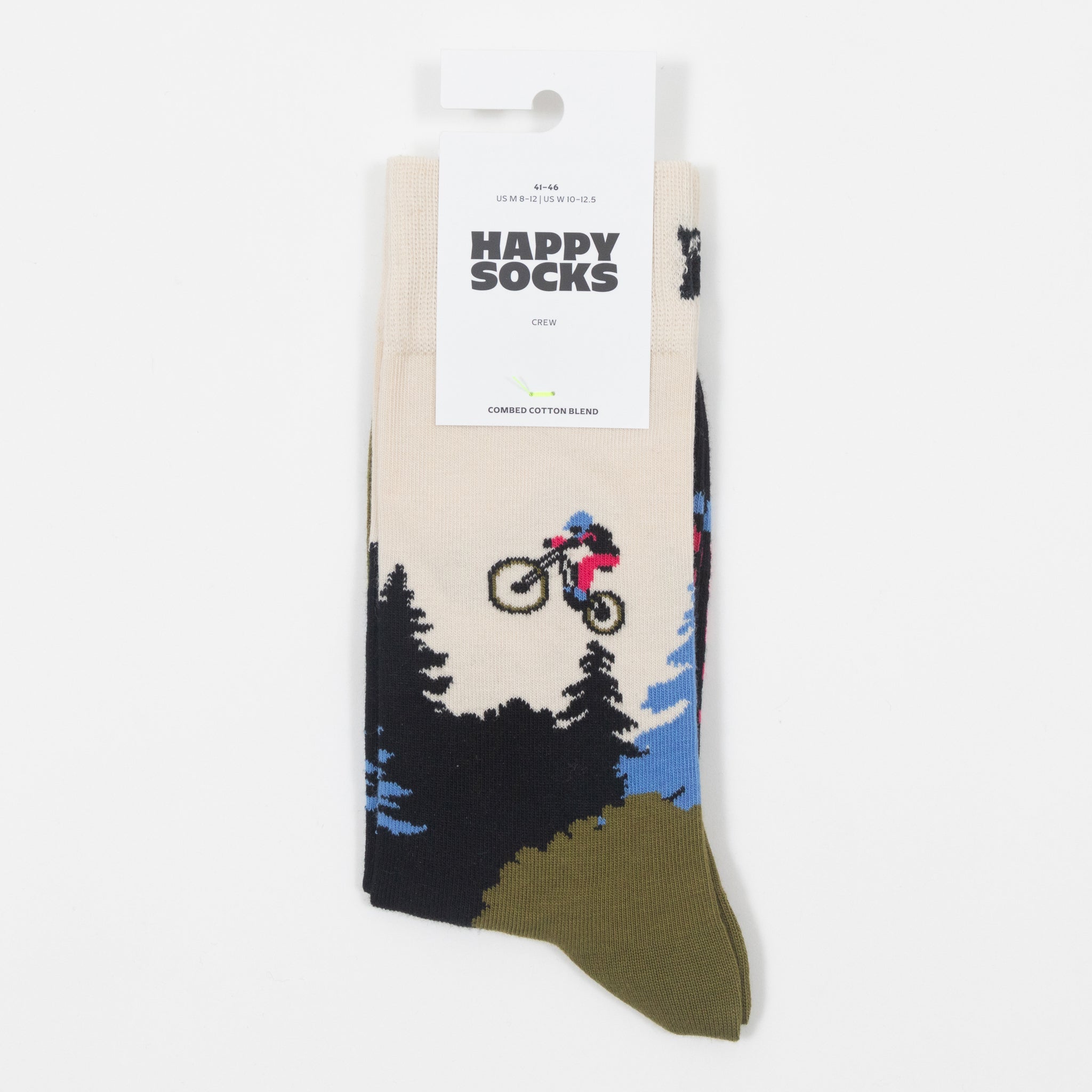 HAPPY SOCKS Mountain Biking Socks in CREAM & GREEN