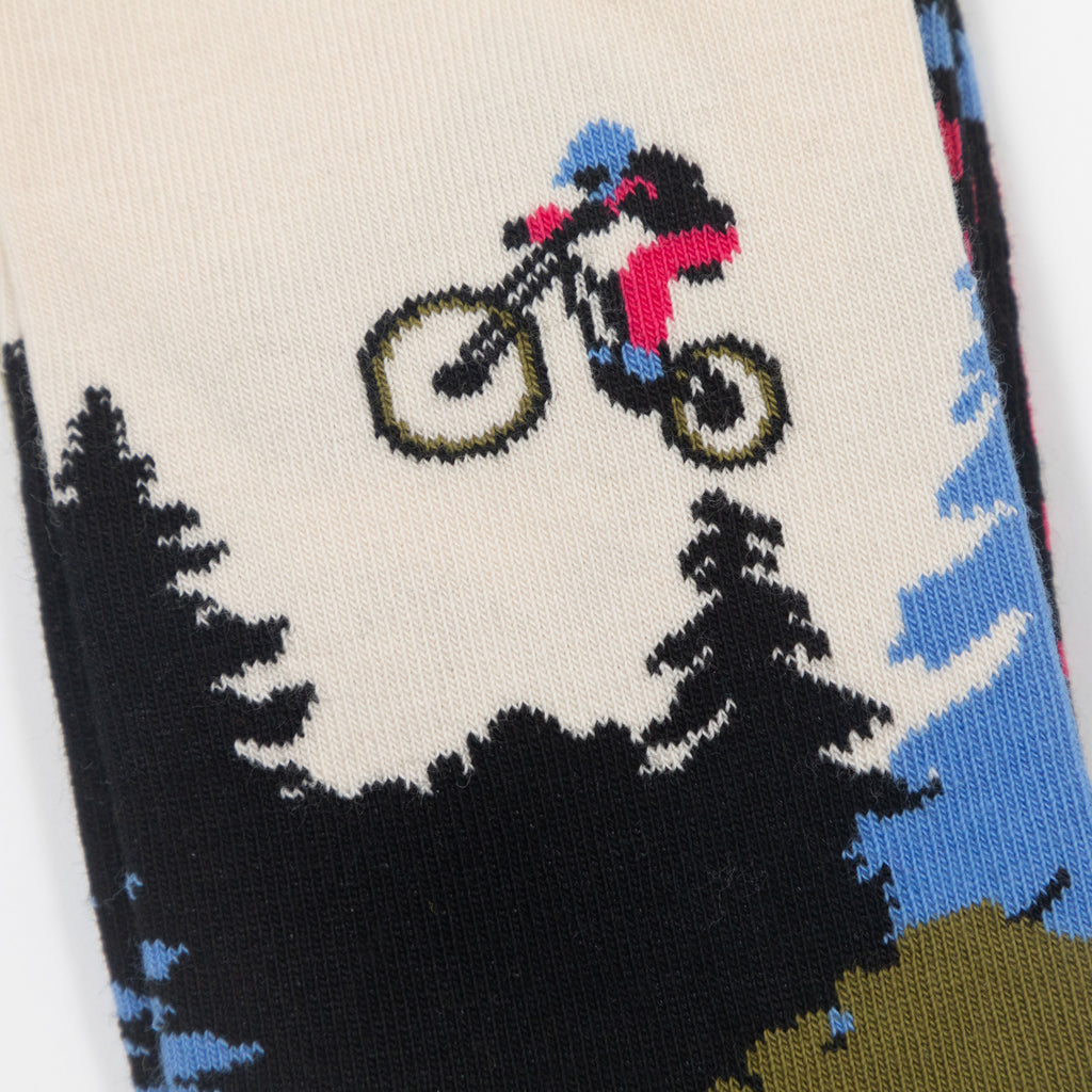 HAPPY SOCKS Mountain Biking Socks in CREAM & GREEN
