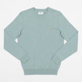 FARAH Mullen Knit Cotton Sweater in GROVE GREEN