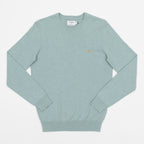 FARAH Mullen Knit Cotton Sweater in GROVE GREEN
