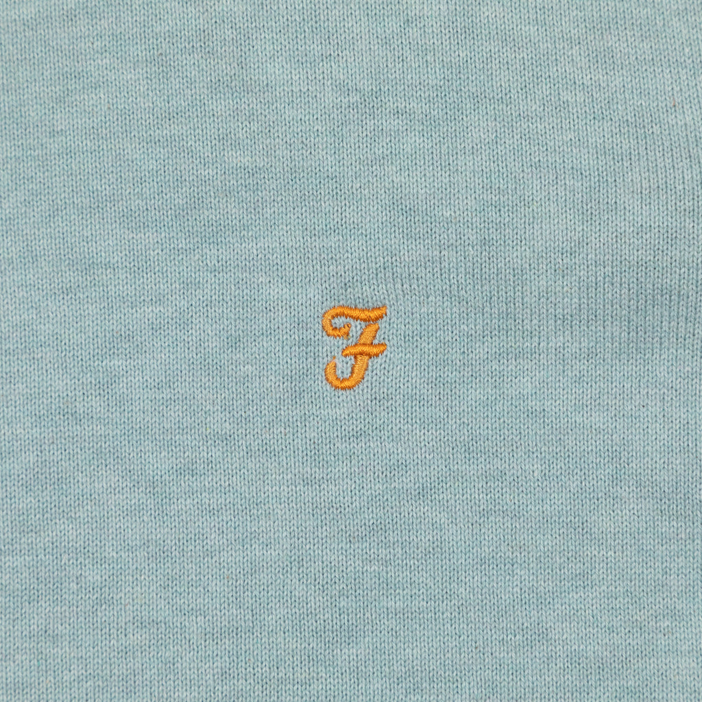FARAH Mullen Knit Cotton Sweater in GROVE GREEN
