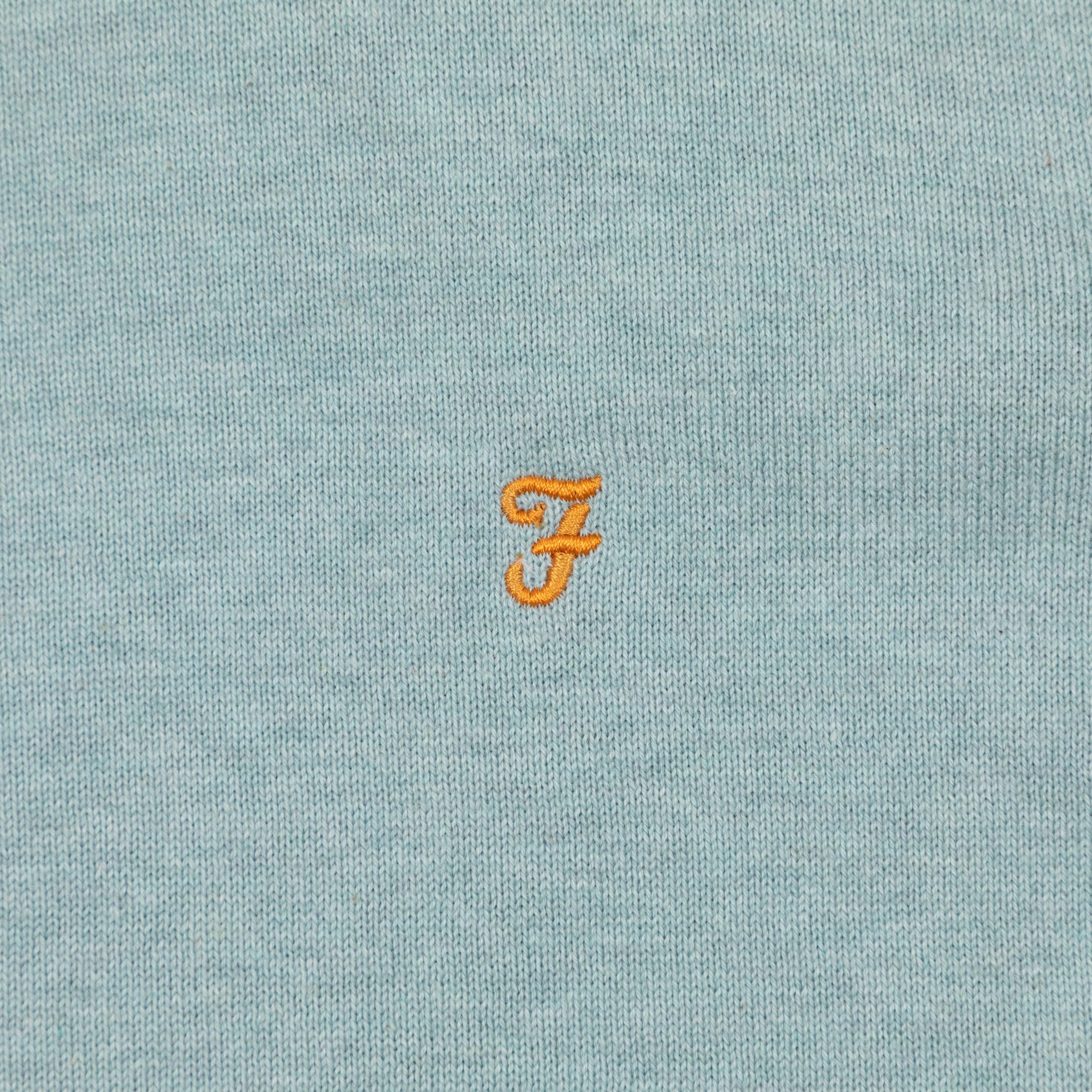 FARAH Mullen Knit Cotton Sweater in GROVE GREEN