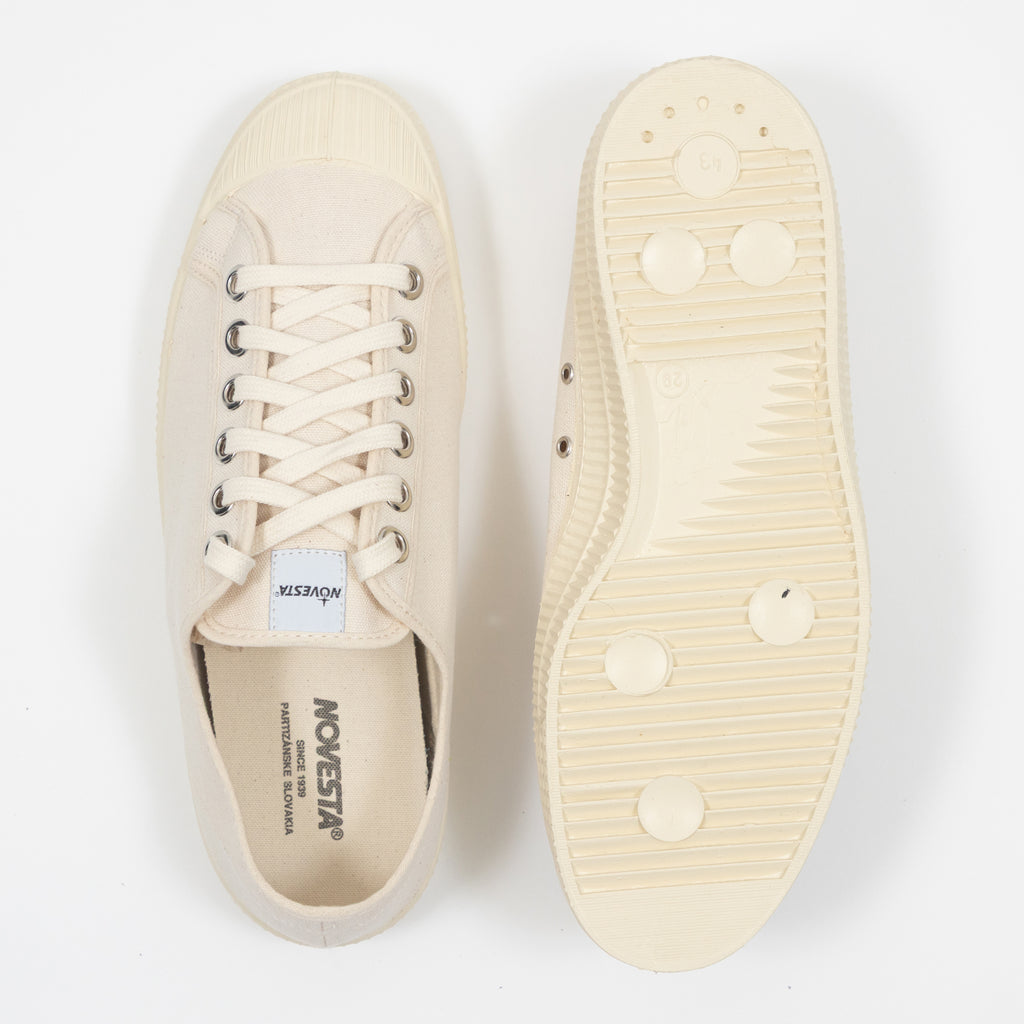 NOVESTA Star Master Low Top Canvas Trainer in Cream