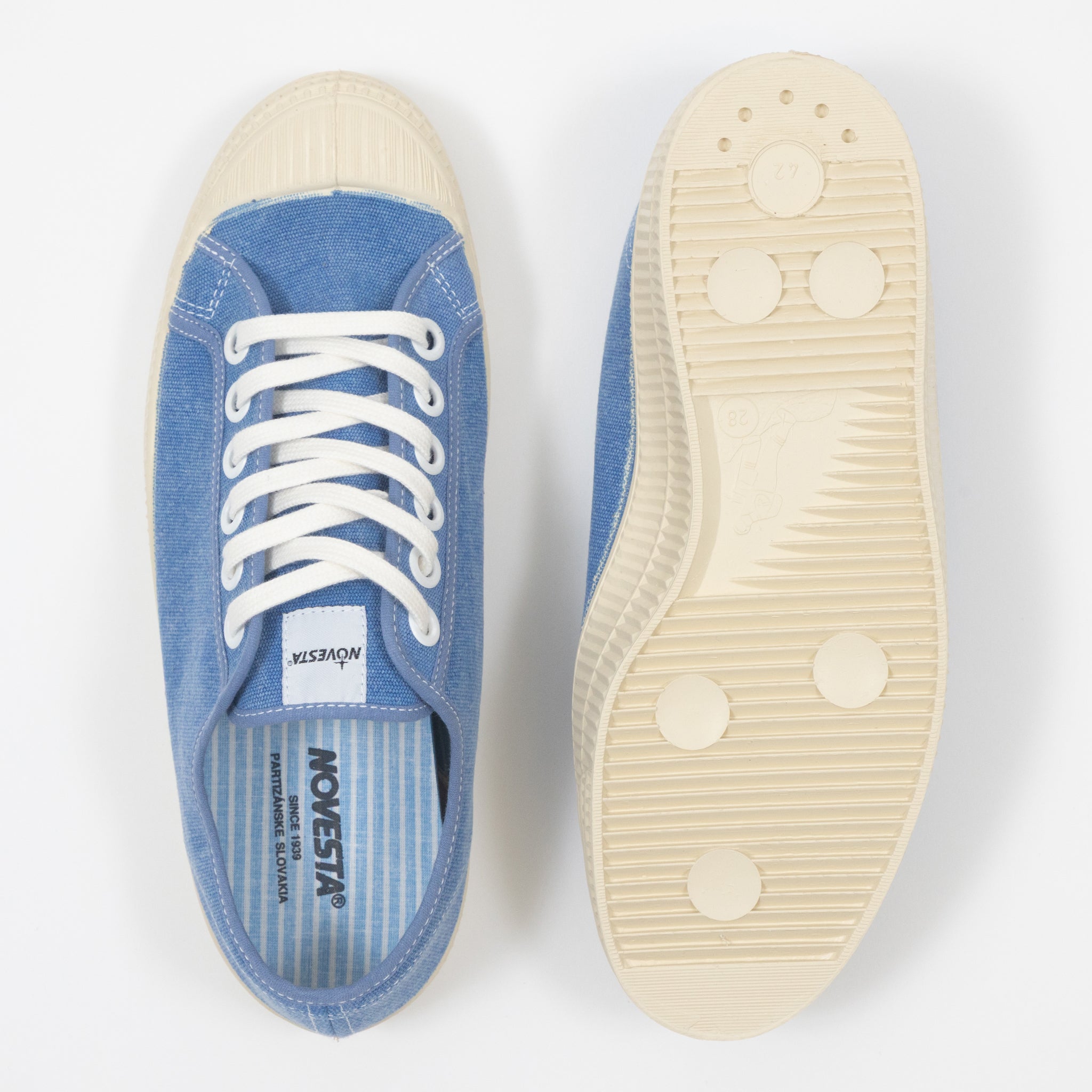 NOVESTA Star Master Low-Top Canvas Trainer in WASHED BLUE