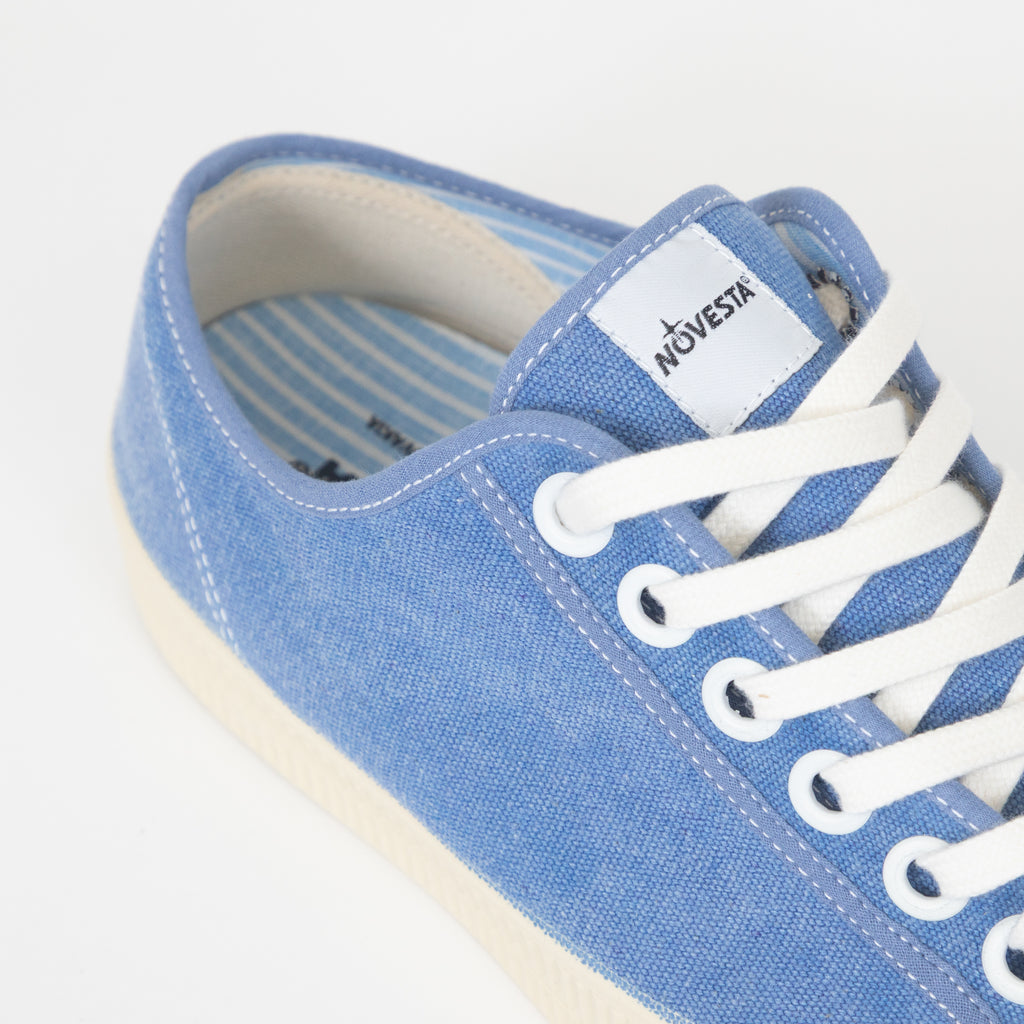 NOVESTA Star Master Low-Top Canvas Trainer in WASHED BLUE