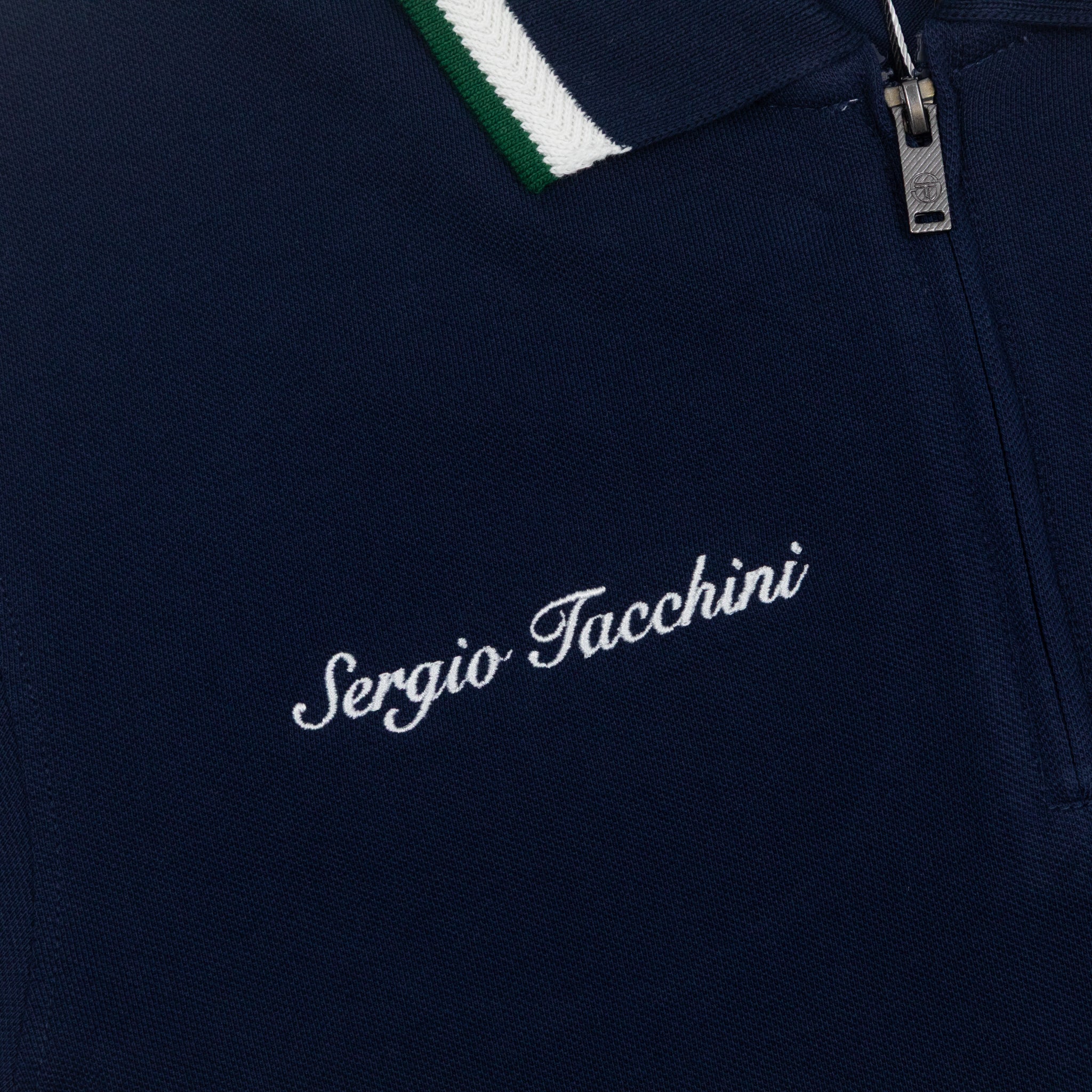 SERGIO TACCHINI Nanto Zip Polo Shirt in NAVY