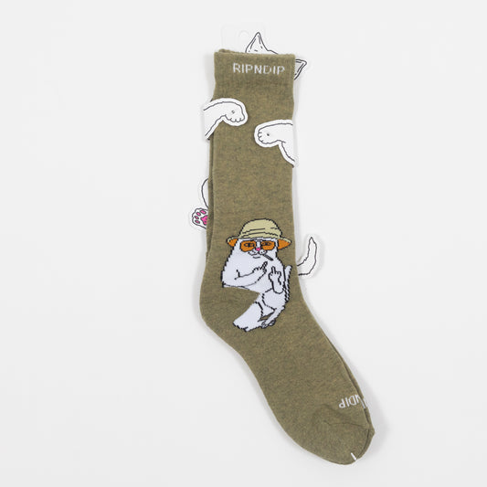 RIPNDIP Nermal S Thompson Socks in GREEN