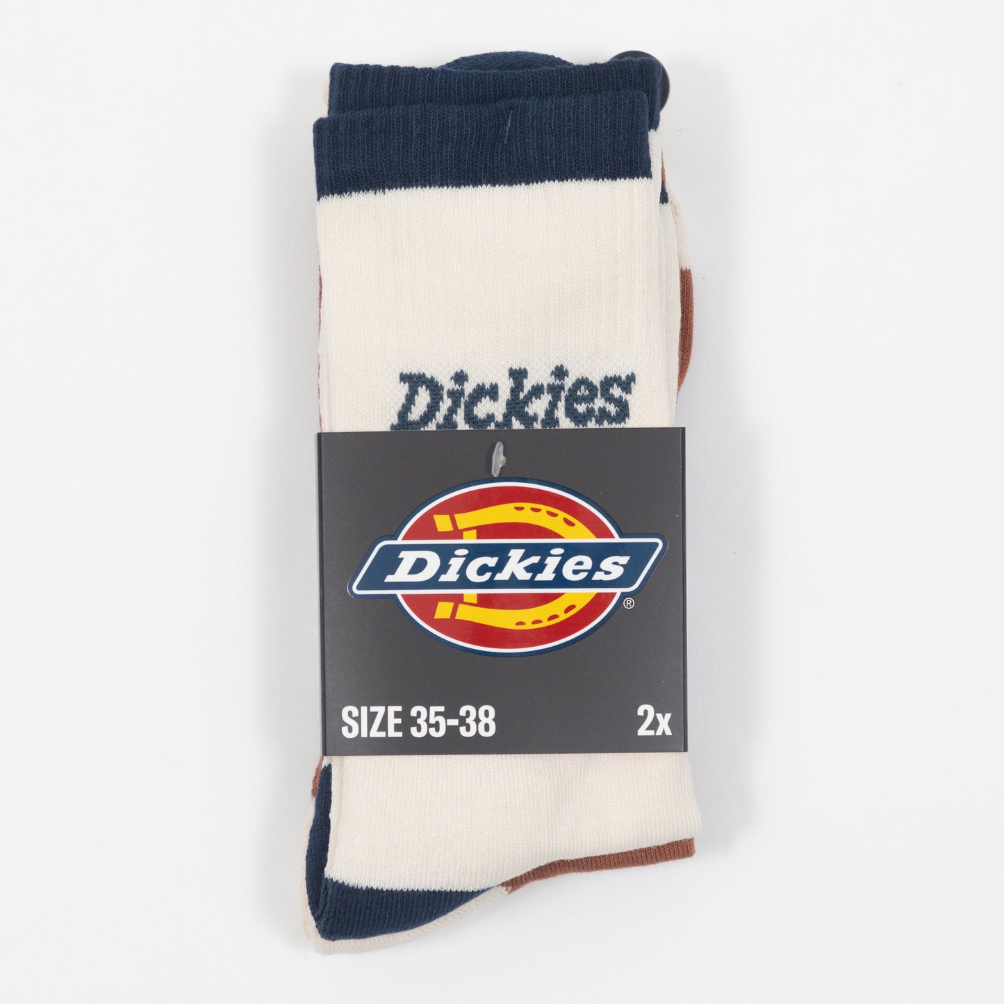 DICKIES Ness City 2 Pack Socks in CREAM & ORANGE