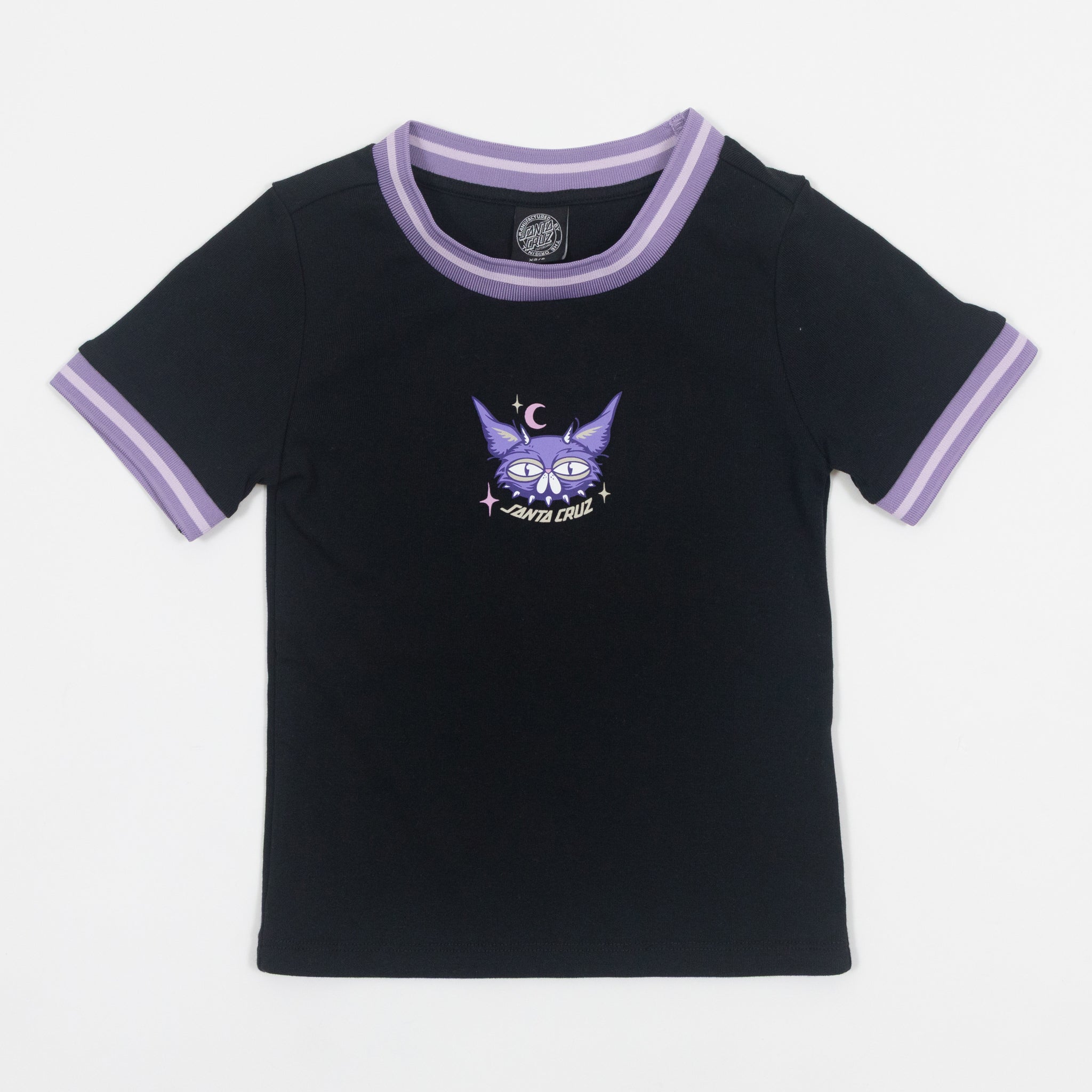 Womens SANTA CRUZ Night Critter Mini T-Shirt in BLACK