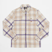 DICKIES Nimmons Long Sleeve Check Shirt in CREAM & PURPLE