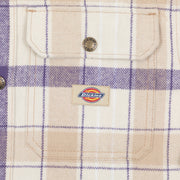 DICKIES Nimmons Long Sleeve Check Shirt in CREAM & PURPLE