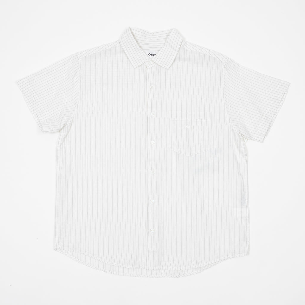 OBEY Barry Woven Shirt in BRUSHED NICKEL