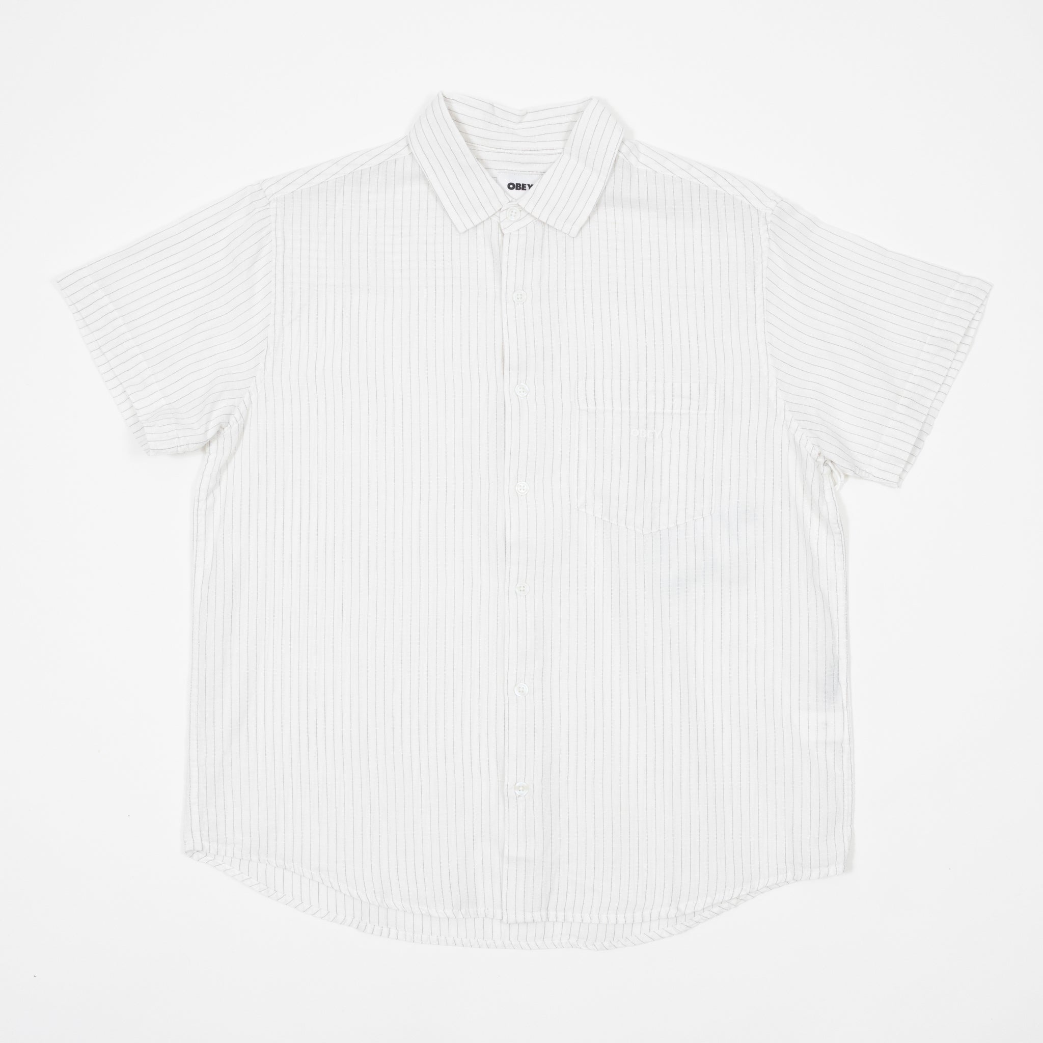 OBEY Barry Woven Shirt in BRUSHED NICKEL