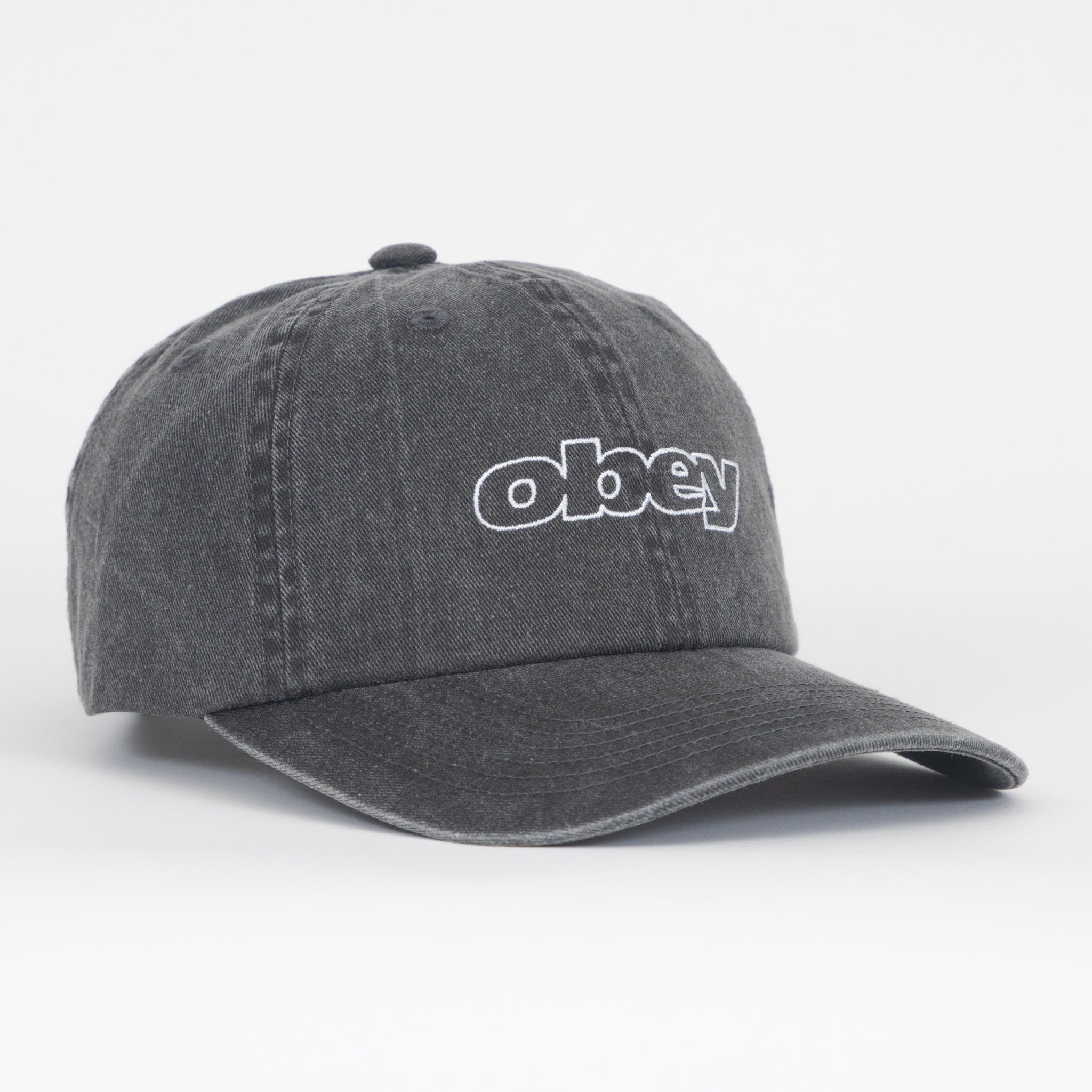 OBEY Slanted 6 Pannel Strapback in BLACK