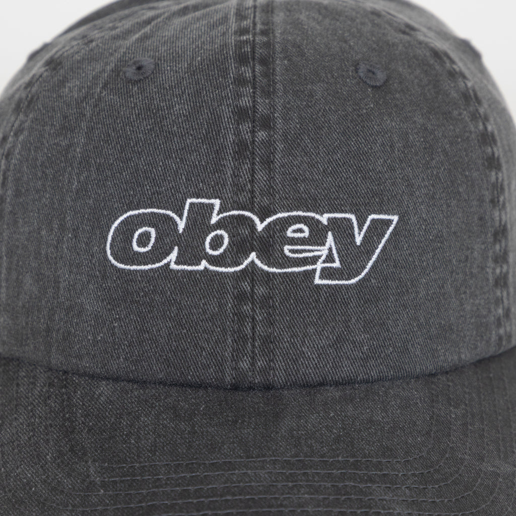 OBEY Slanted 6 Pannel Strapback in BLACK