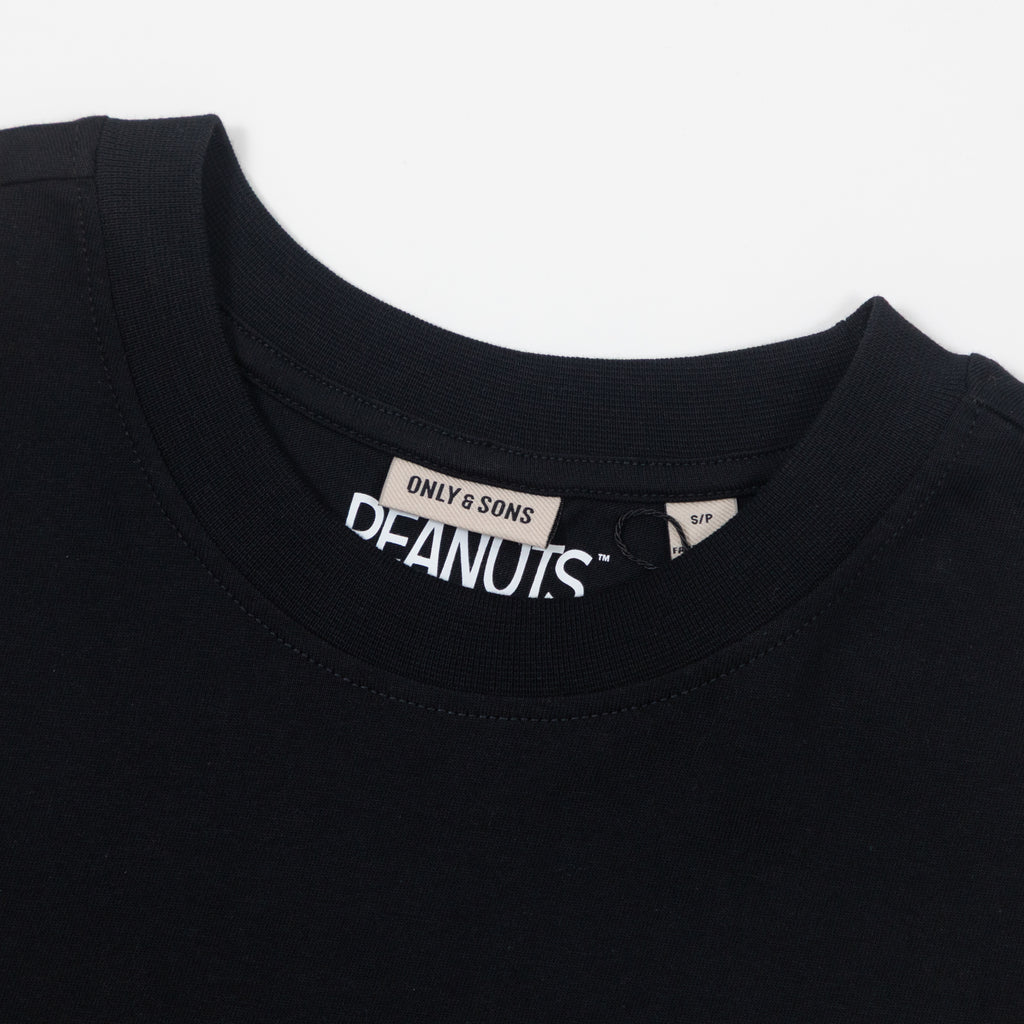 ONLY & SONS Peanuts Back Life Oversized T-Shirt in BLACK