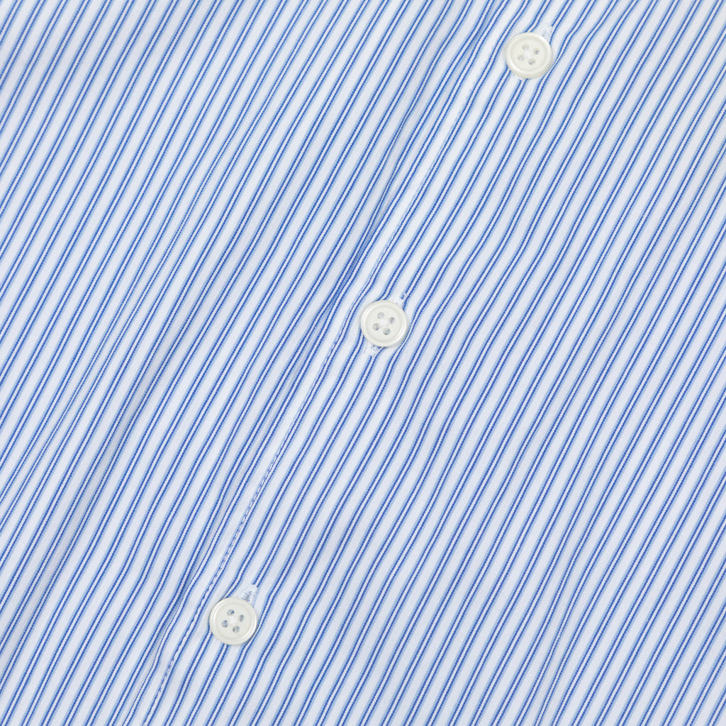 ONLY & SONS Pinstripe Relaxed Fit Long Sleeve Shirt in BLUE
