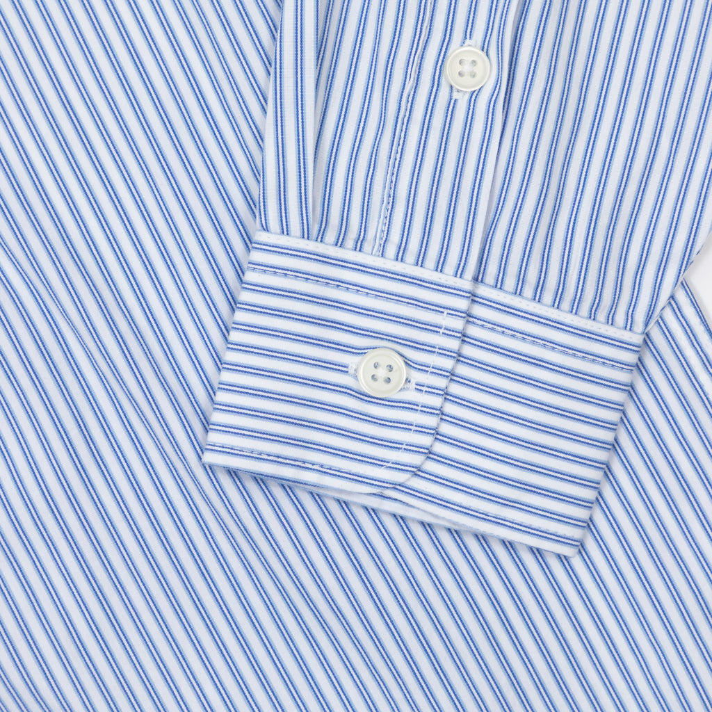 ONLY & SONS Pinstripe Relaxed Fit Long Sleeve Shirt in BLUE