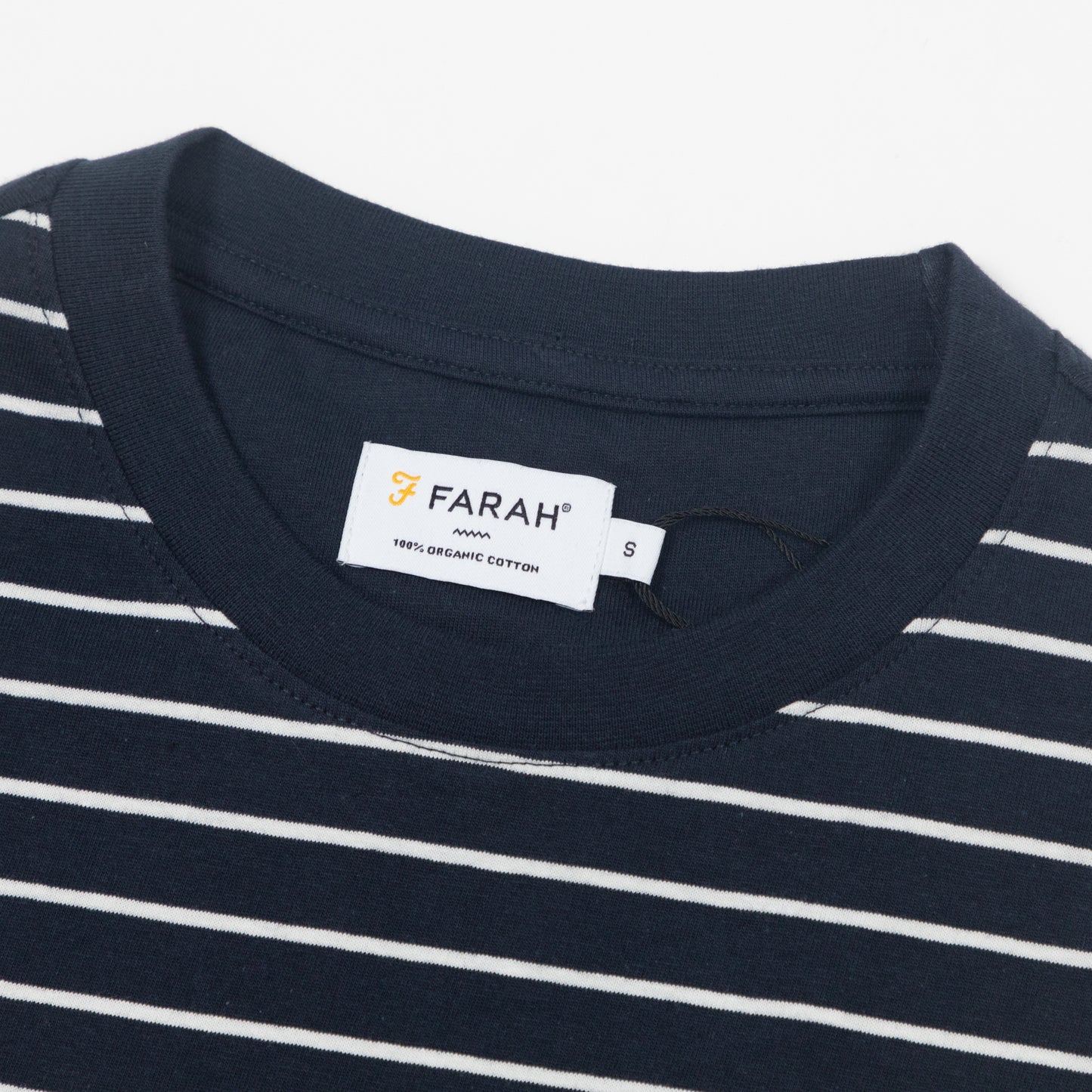 FARAH Oakland Stripe T-Shirt in WHITE & NAVY