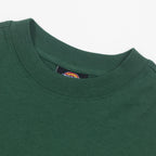 close-up of dickies green tshirt crew neck
