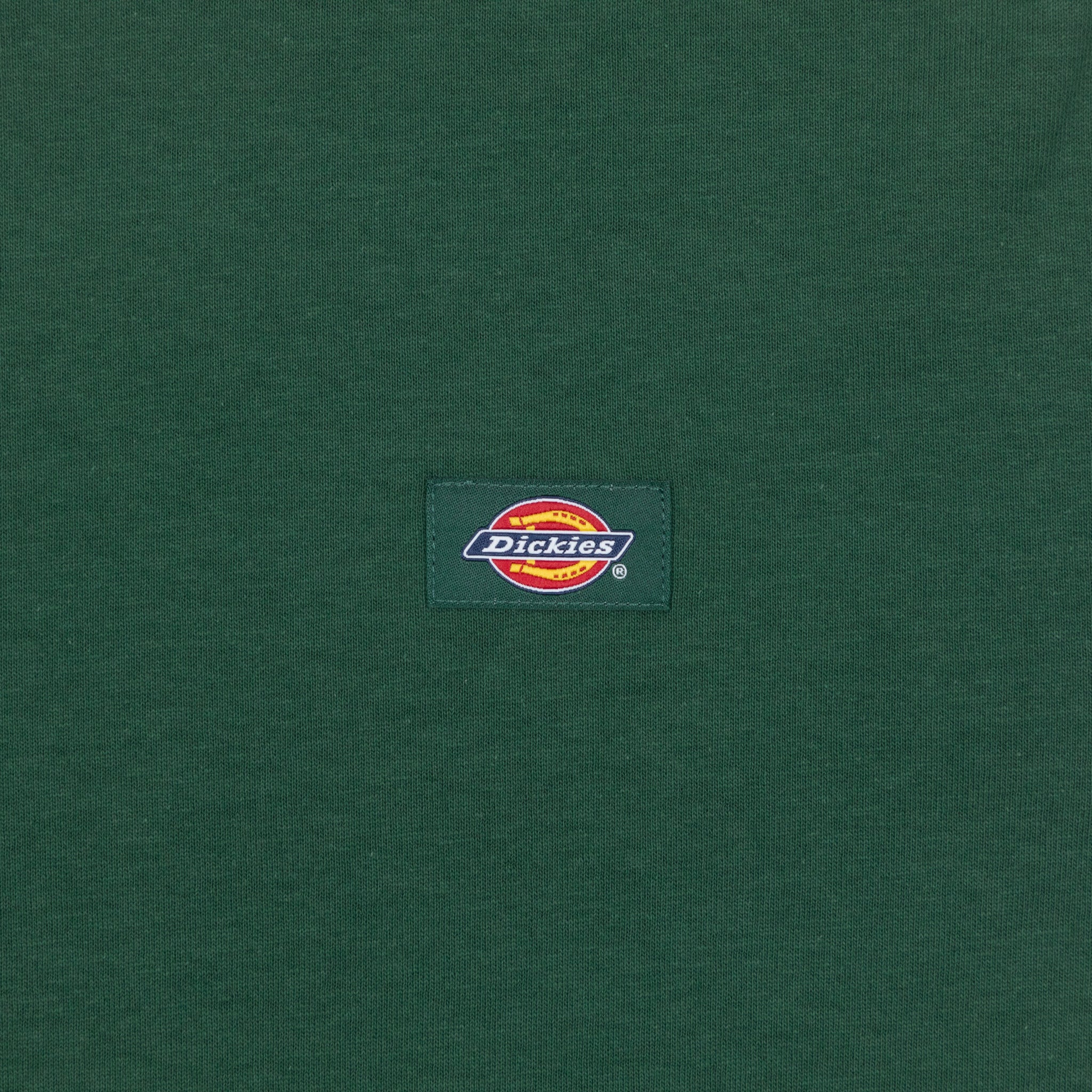 dickies logo patch on green tshirt