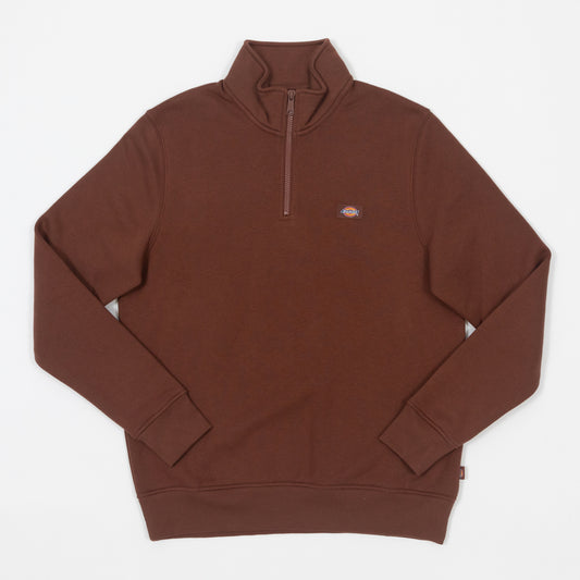 DICKIES Oakport Quarter Zip Sweatshirt in CAPPUCCINO
