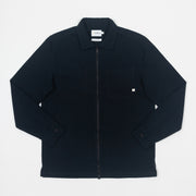 FARAH Olmes Zip Up Overshirt in TRUE NAVY