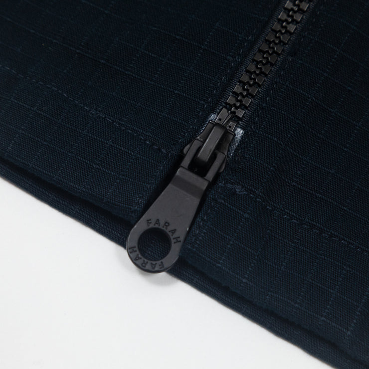 FARAH Olmes Zip Up Overshirt in TRUE NAVY