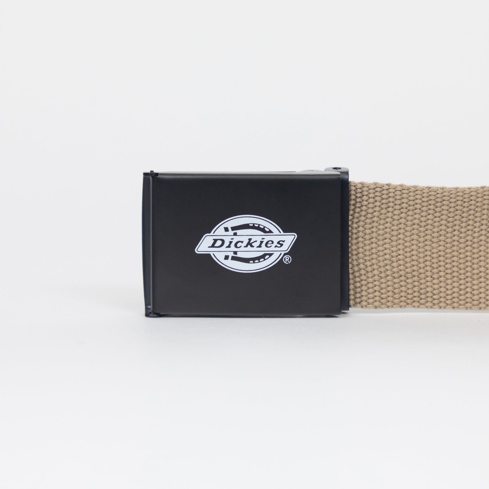 DICKIES Orcutt Webbing Logo Buckle Belt in KHAKI