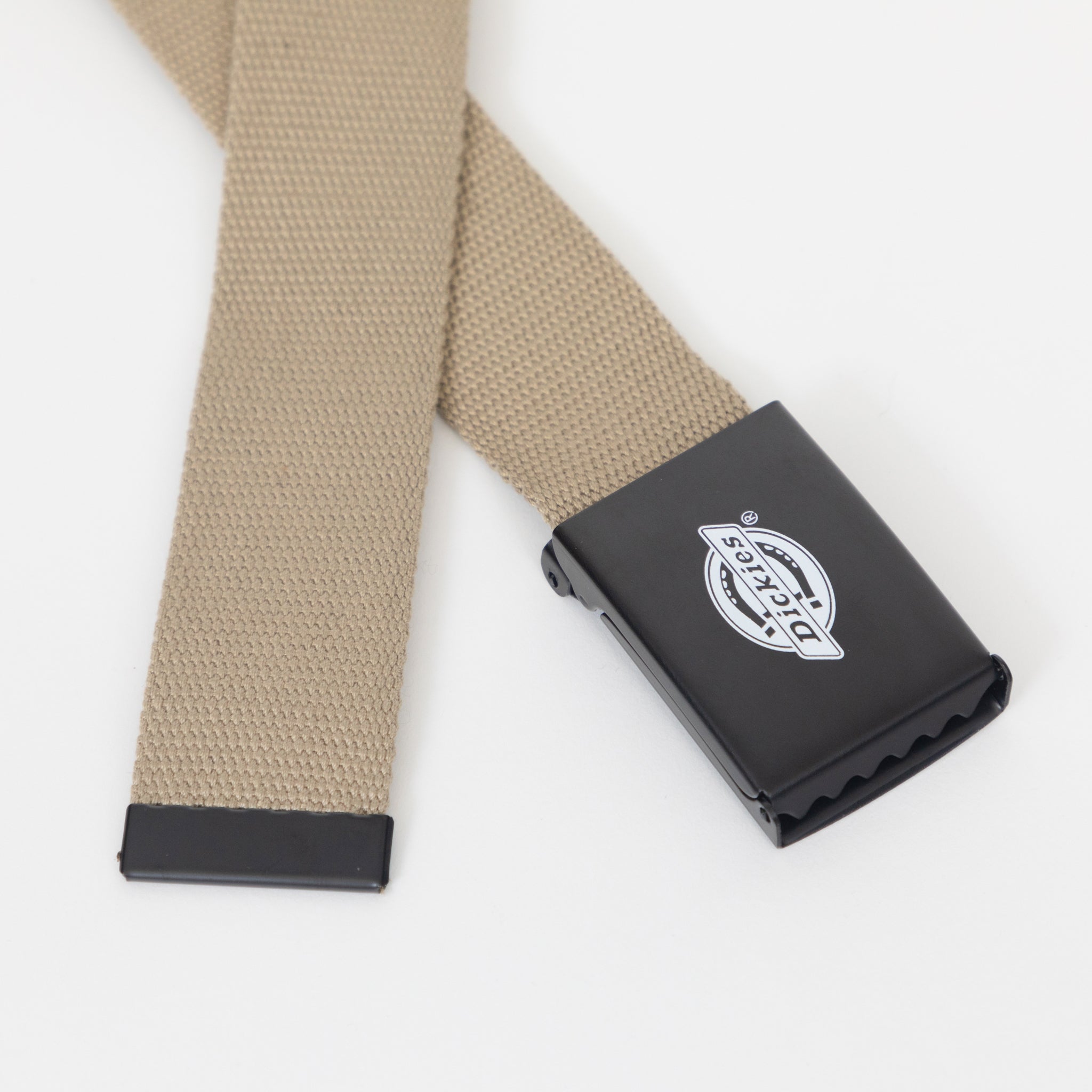 DICKIES Orcutt Webbing Logo Buckle Belt in KHAKI