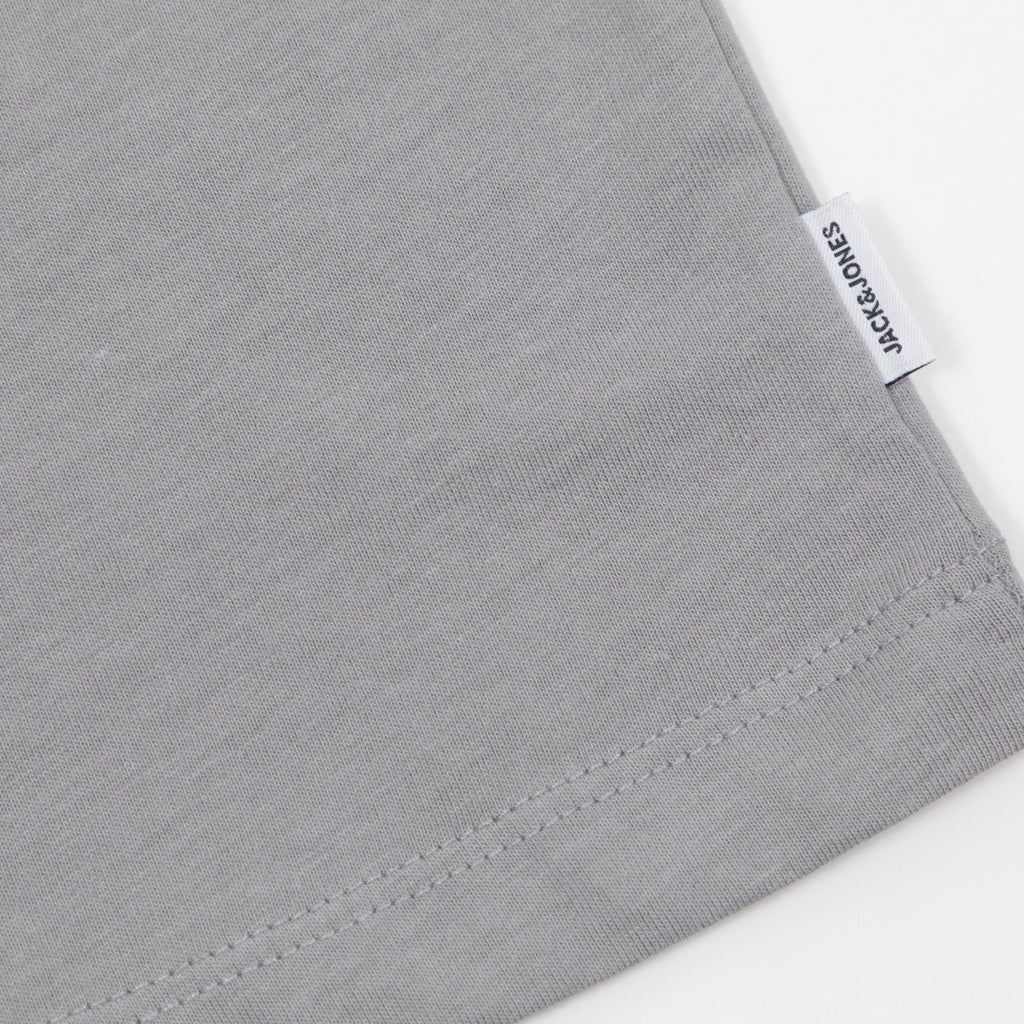 JACK & JONES Organic Cotton Basic Slim T-Shirt in  LIGHT GREY