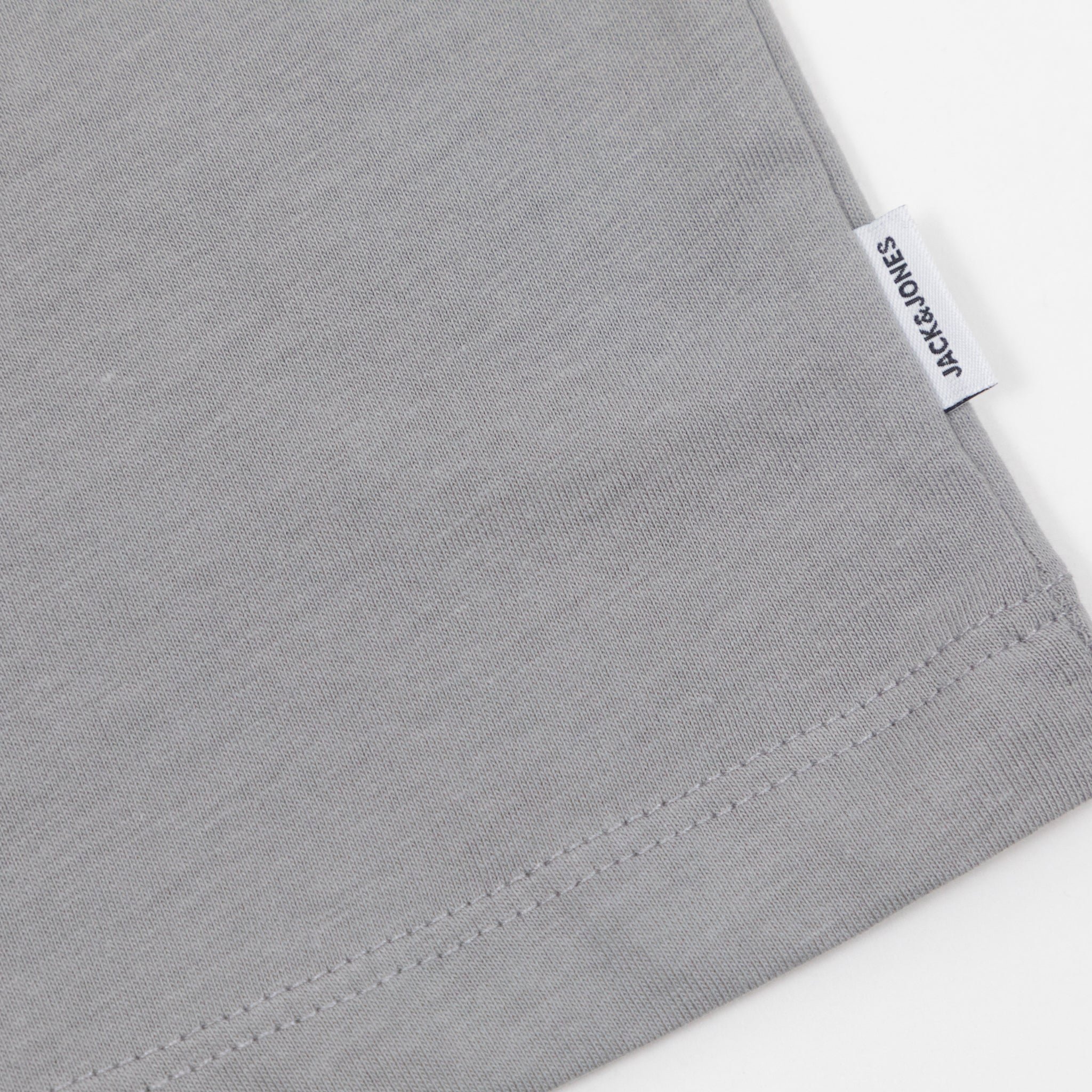 JACK & JONES Organic Cotton Basic Slim T-Shirt in  LIGHT GREY