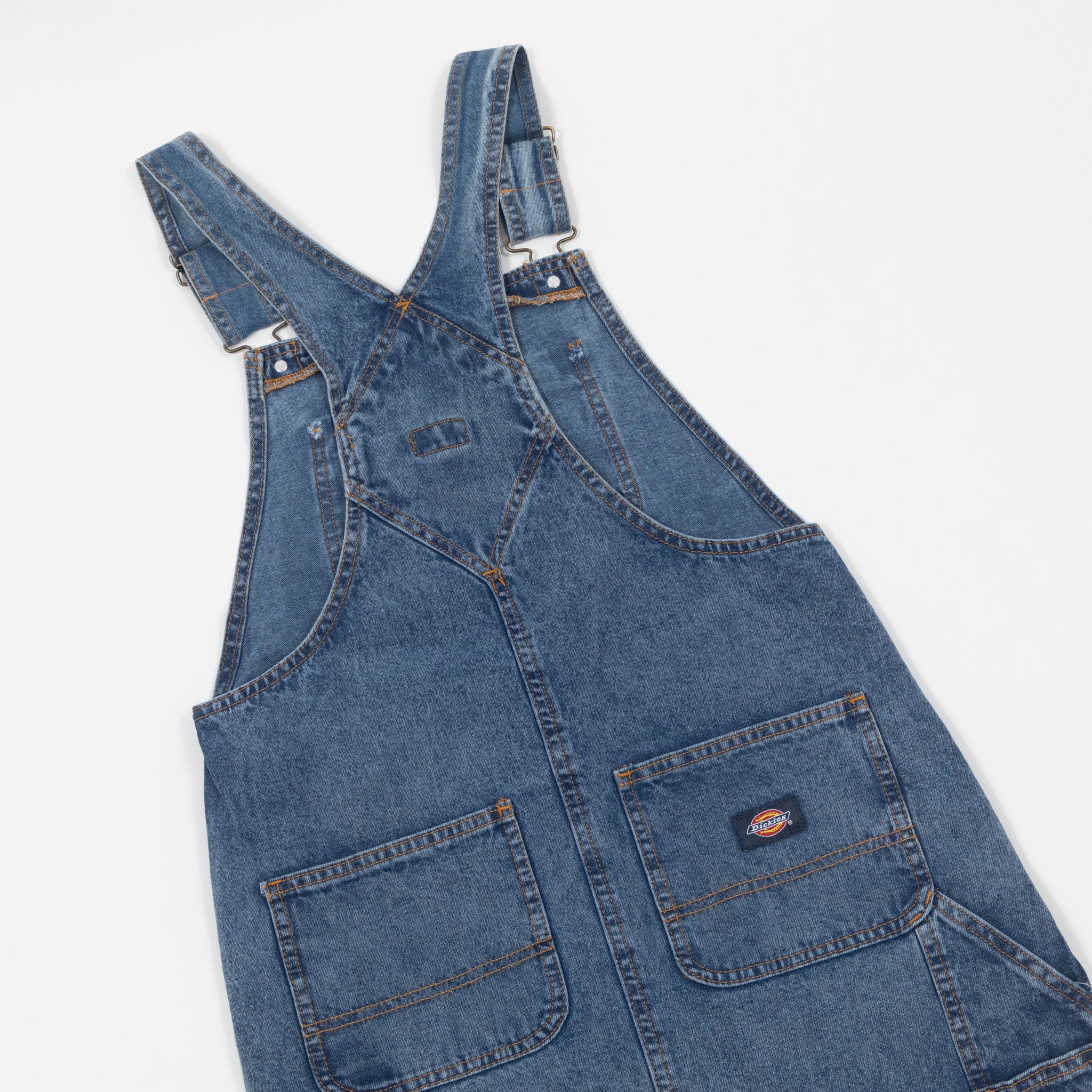 Womens DICKIES Overall Long Dress in RINSED BLUE FADE