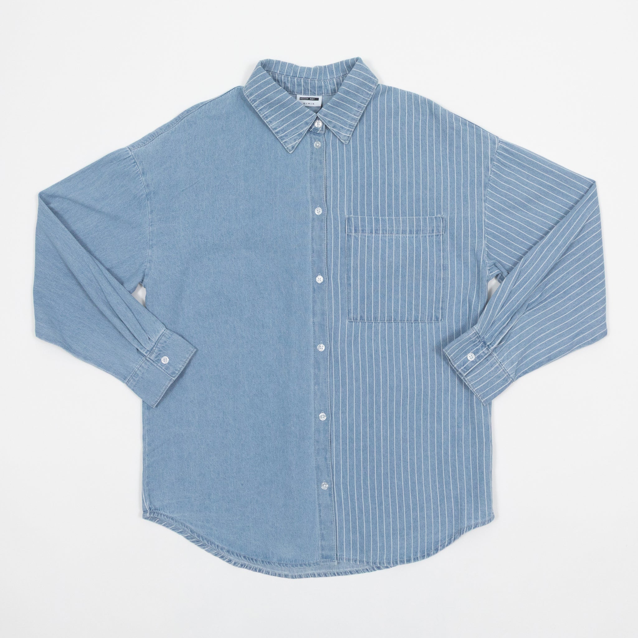 Womens NOISY MAY Oversize Stripe Shirt in BLUE