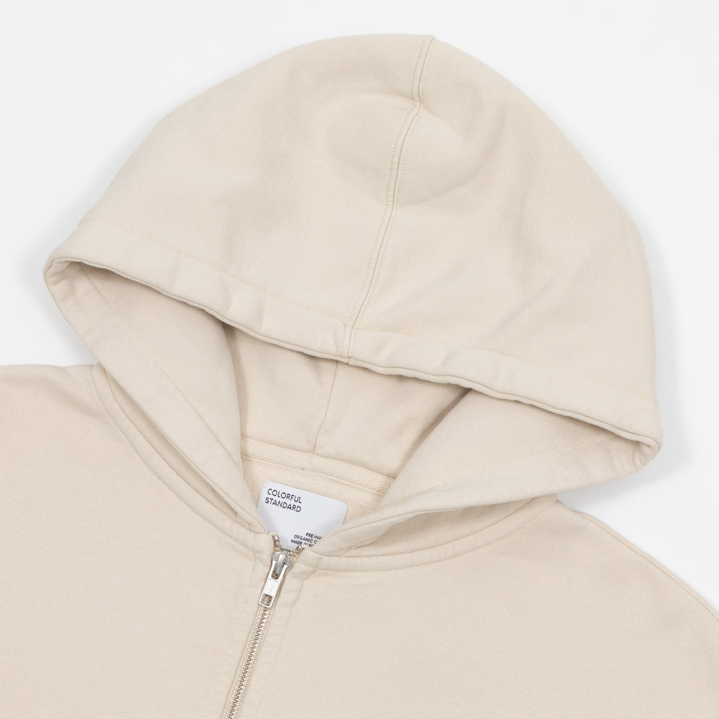COLORFUL STANDARD Organic Oversized Zip Hoodie in Ivory White