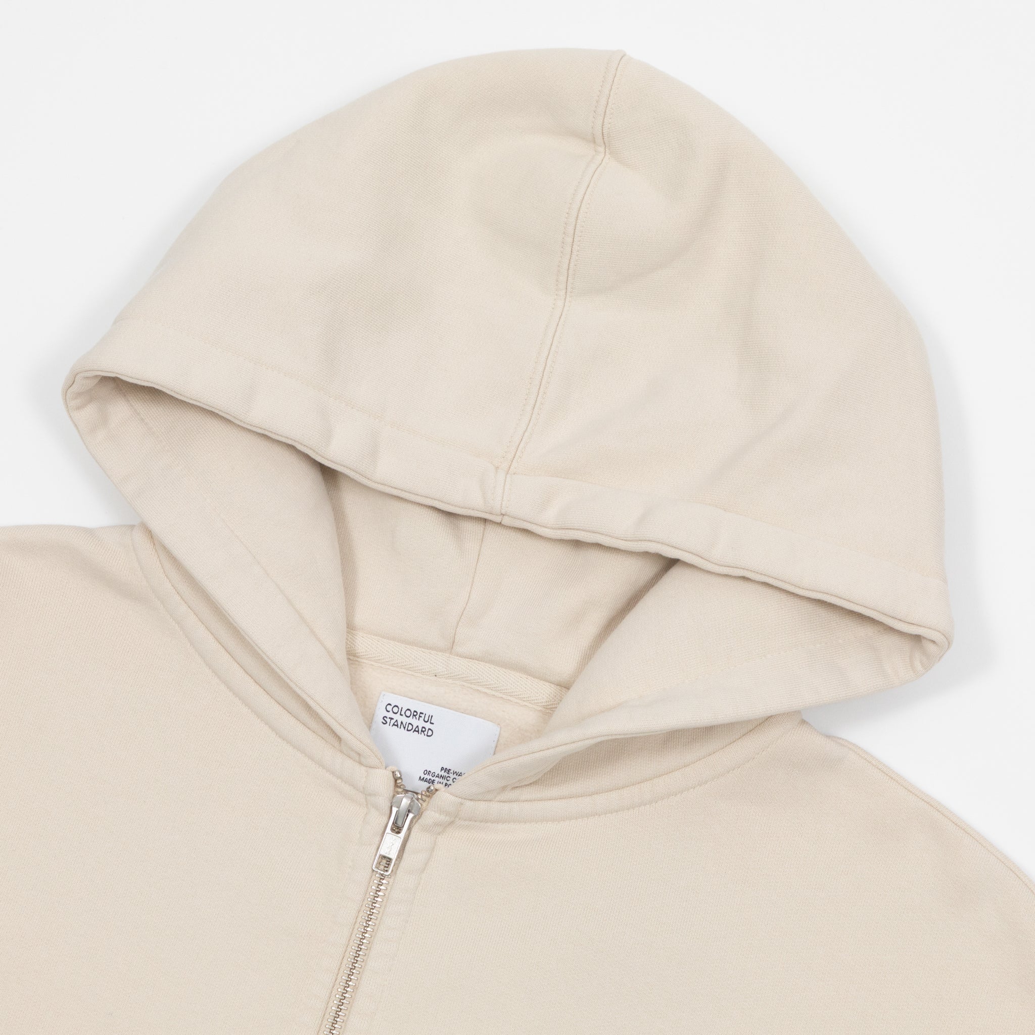 COLORFUL STANDARD Oversized Zip Hoodie in CREAM