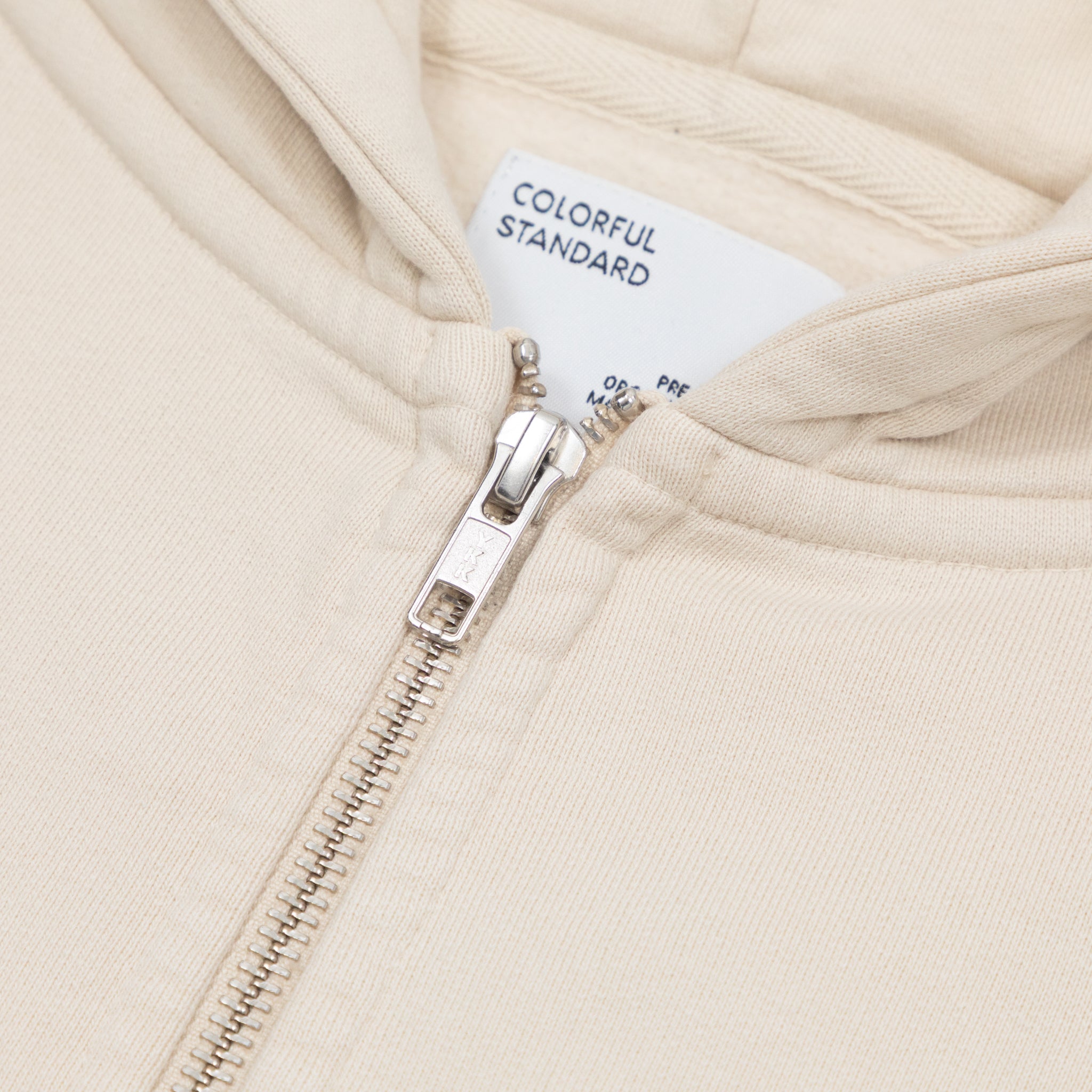 COLORFUL STANDARD Oversized Zip Hoodie in CREAM