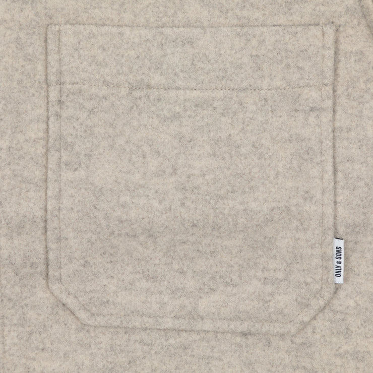 ONLY & SONS Oversized Zipped Shirt Jacket in GREY & BEIGE