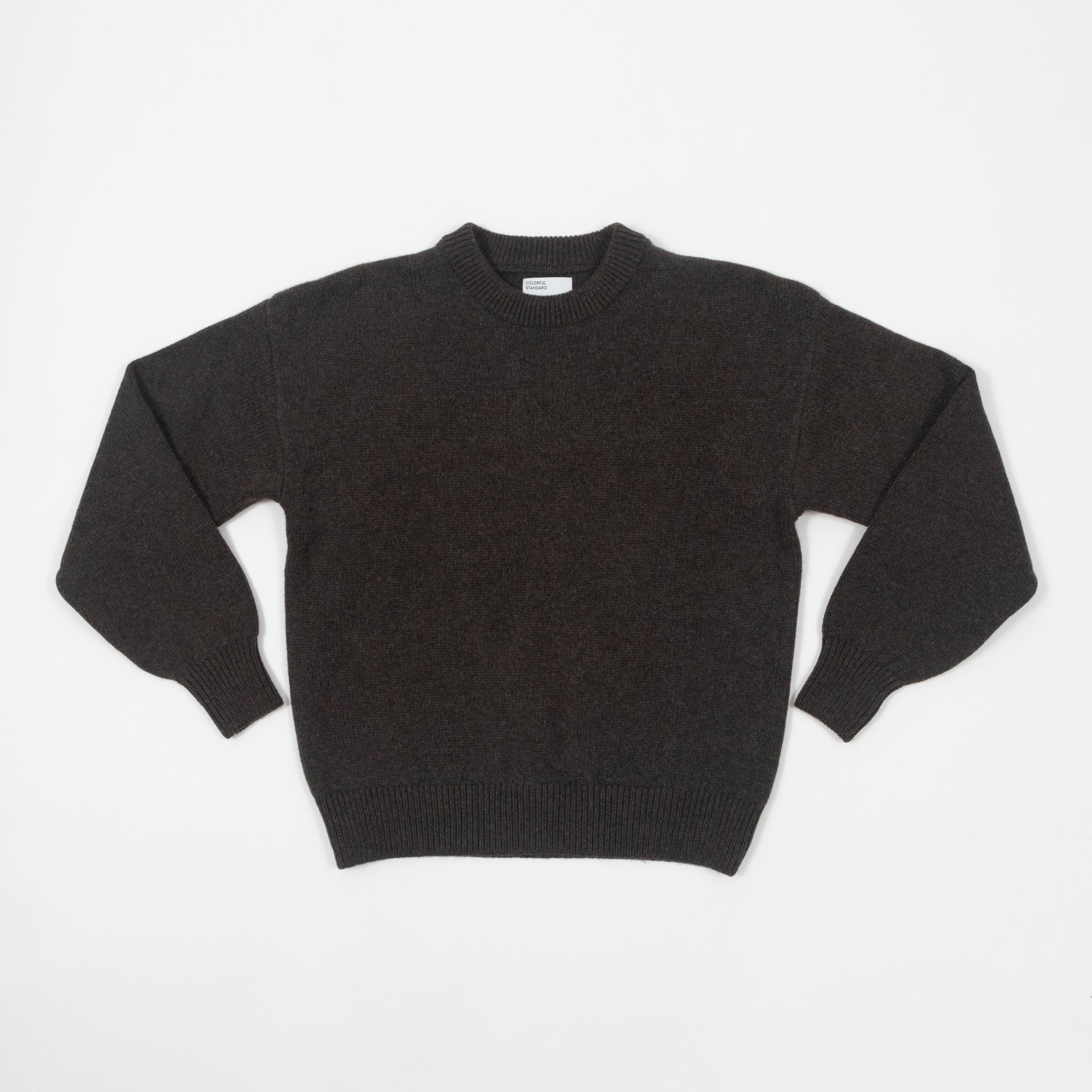 COLORFUL STANDARD Oversized Merino Wool Crew in COFFEE BROWN