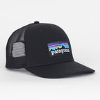 PATAGONIA P-6 Logo Trucker Hat in BLACK
