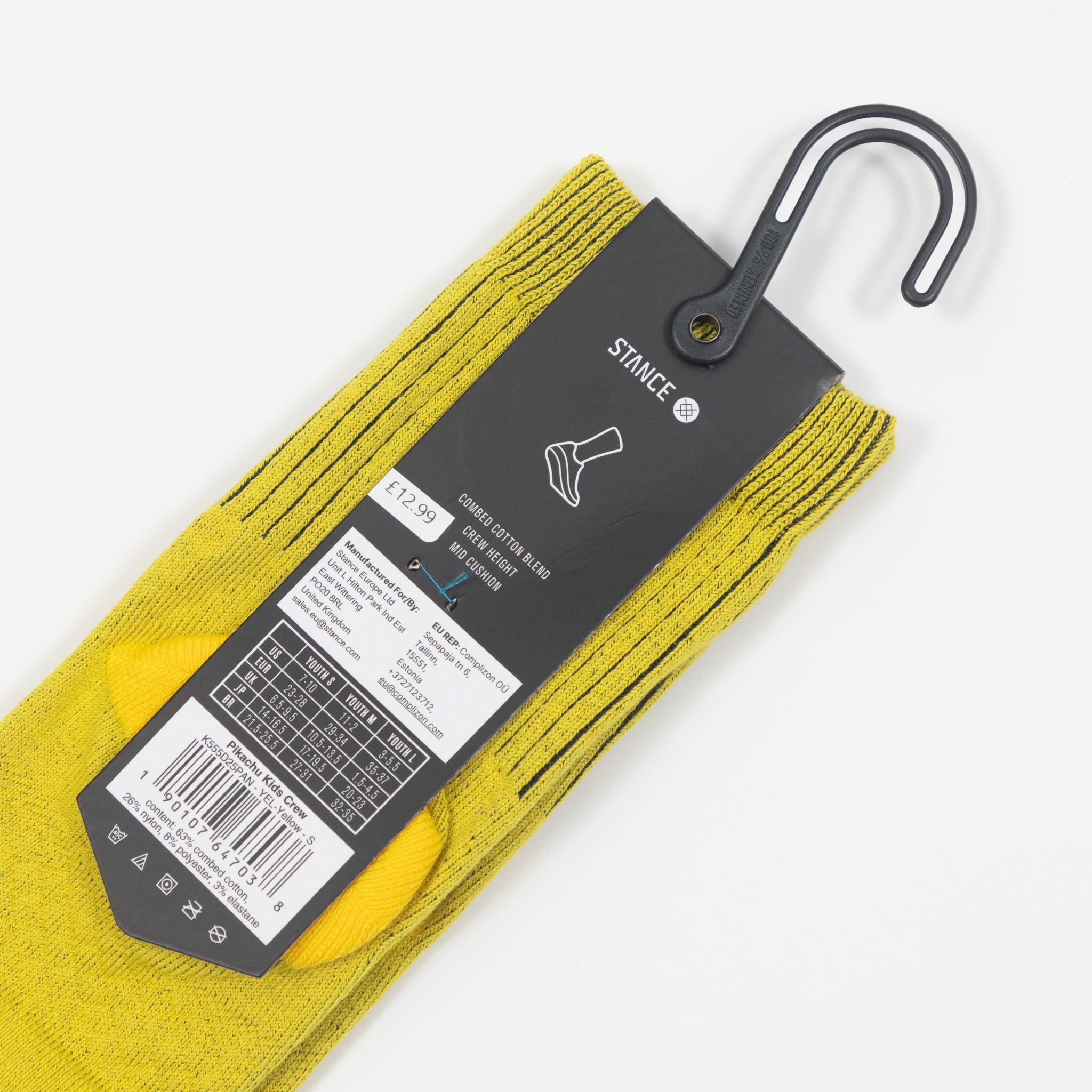 Kids STANCE X POKEMON Pikachu Socks in YELLOW