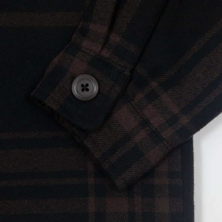 JACK & JONES Padded Check Overshirt Jacket in BROWN & BLACK