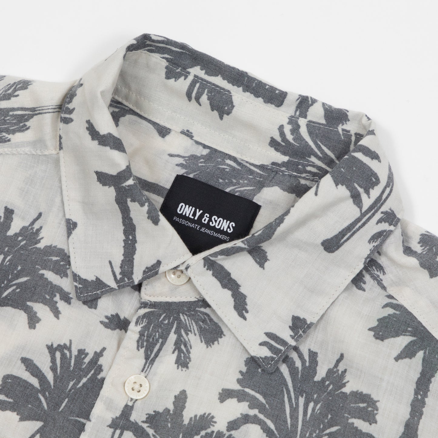 ONLY & SONS Palm Tree Shirt in CREAM